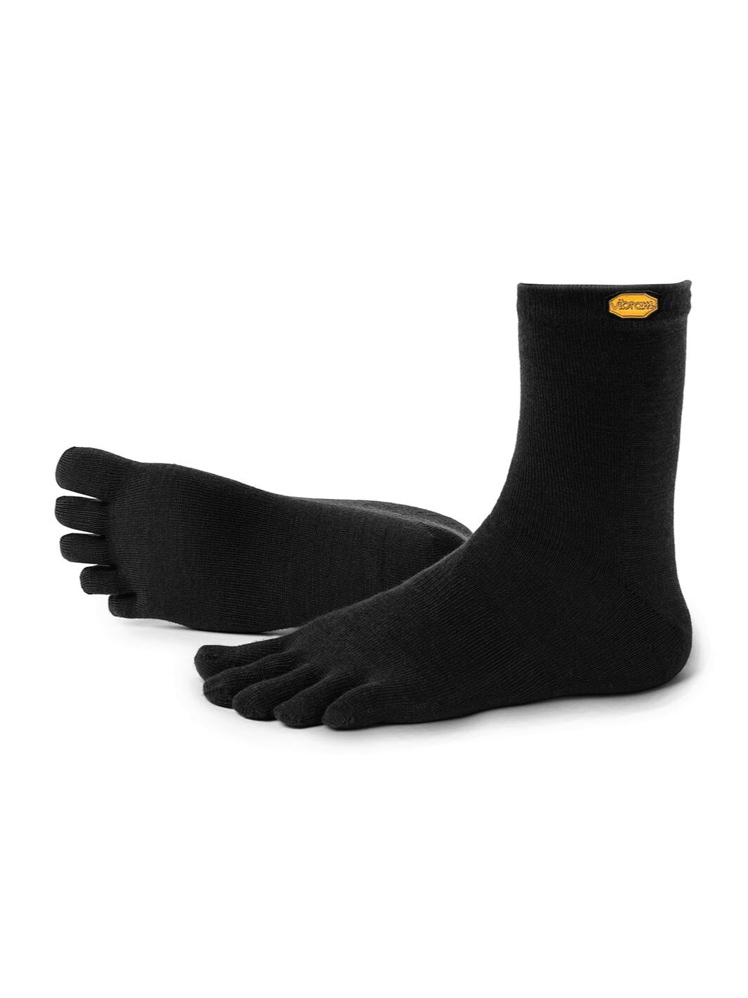 Vibram Merino Crew Toe Socks Black