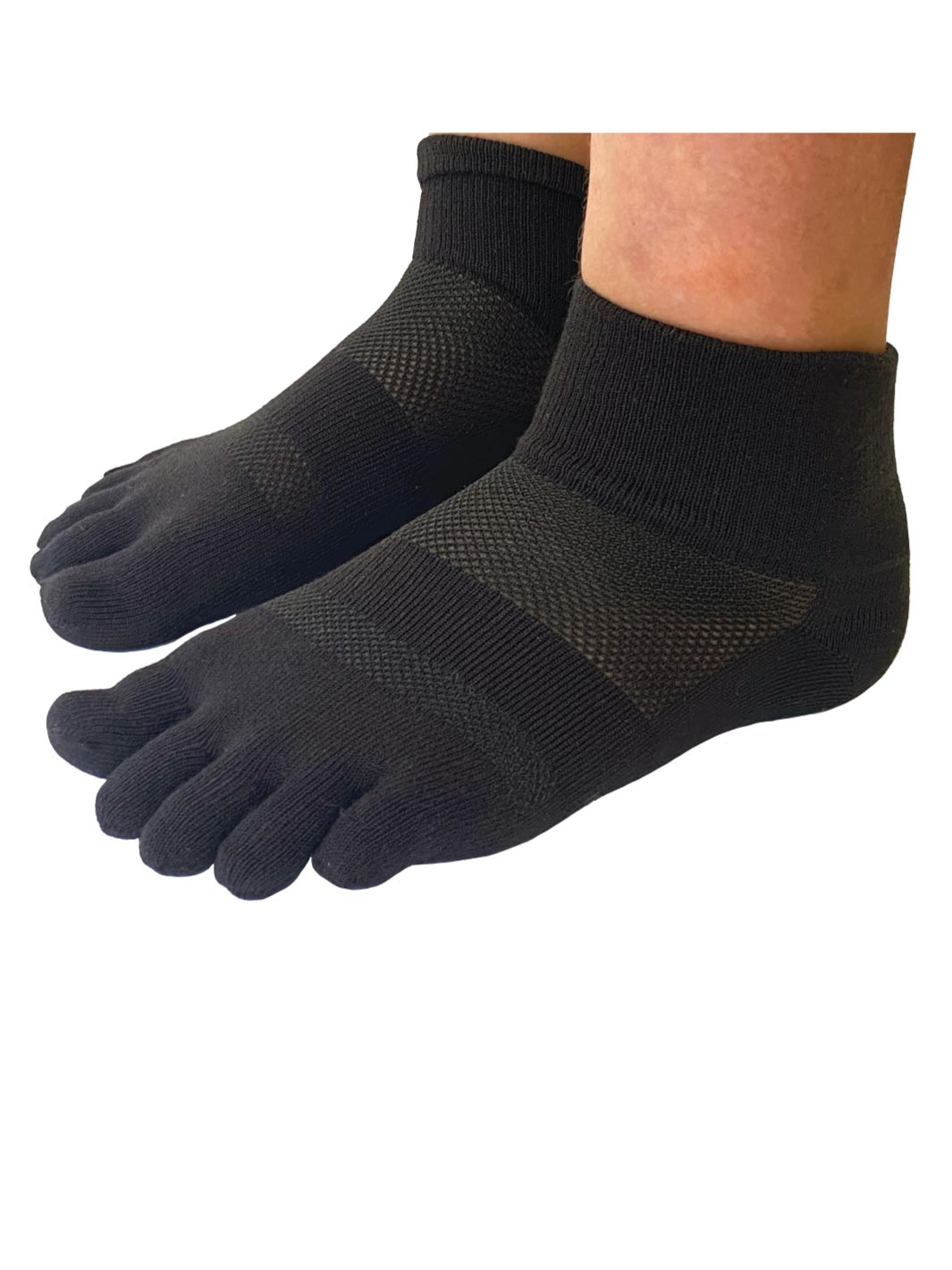TruFit Mini Crew Toesocks Black
