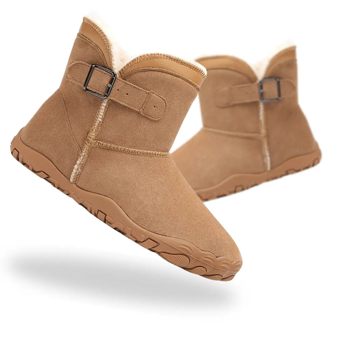 Huggers barefoot winter boots in Salted Caramel