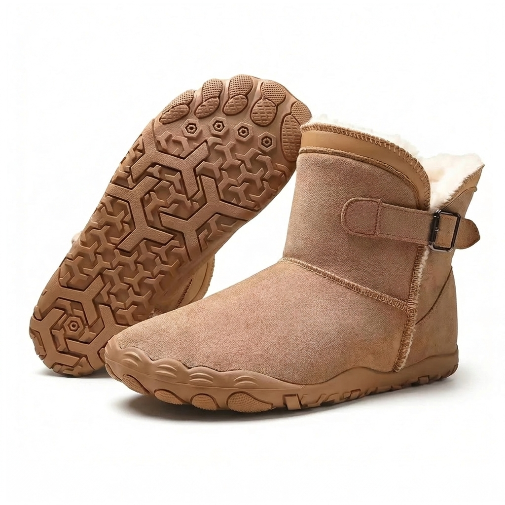 Solework Cozely fur-lined barefoot boot tan
