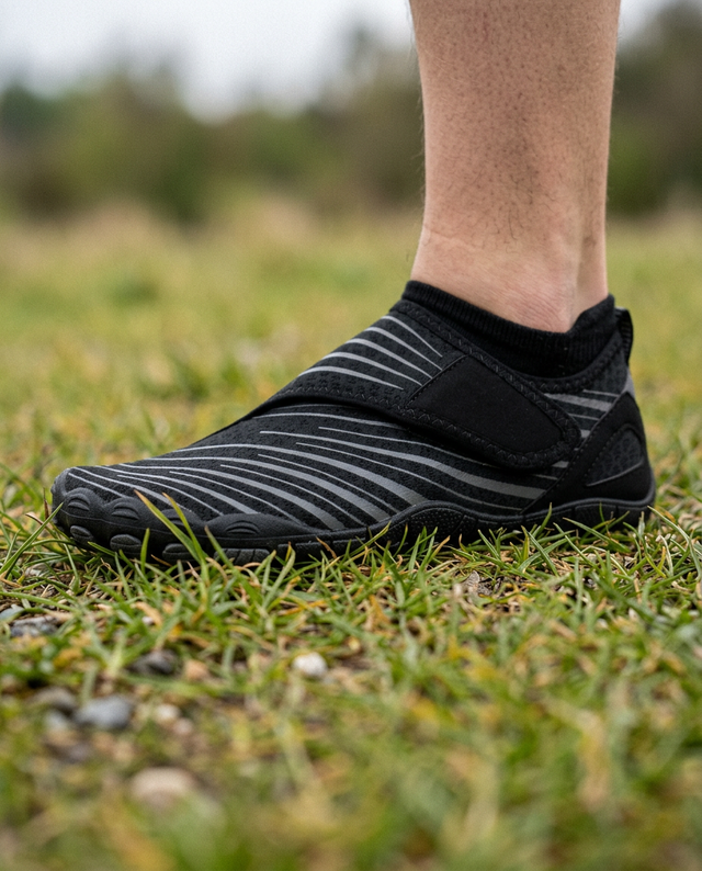 The thin, level sole and the room across the toes